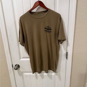 IYAOYAS Chapter 70 Navy T-Shirt Tan Military Tee Est. Large